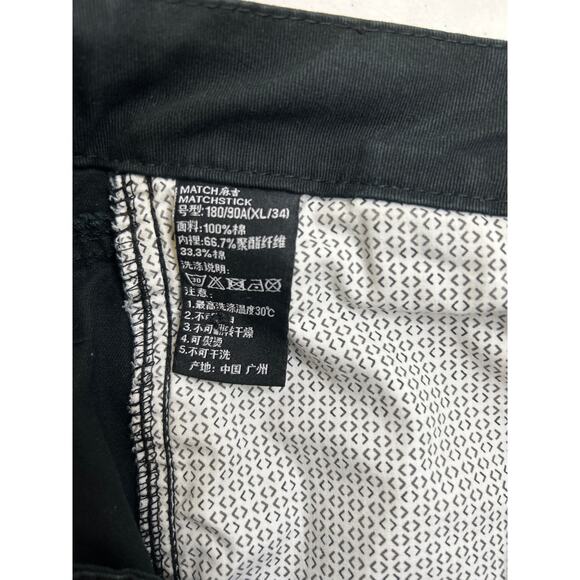 Matchstick Men's Viral Black Heavy Duty Khaki Cargo Pants in Size XL/34 - Picture 4 of 7